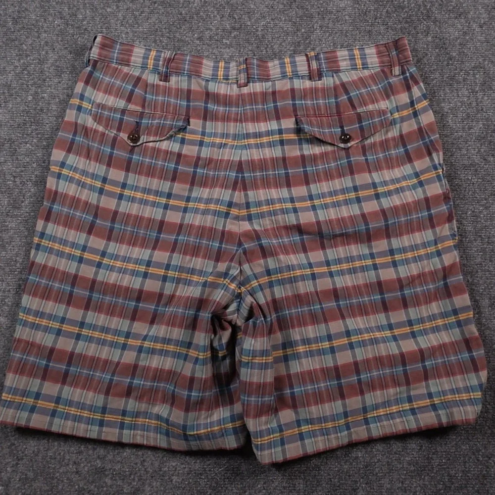 Polo Ralph Lauren Shorts Mens 34 Multicolor Plaid Chino Preppy Flat Front